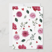 少し甘いバレンタインハートの赤ちゃんシャワー 招待状 (裏面)