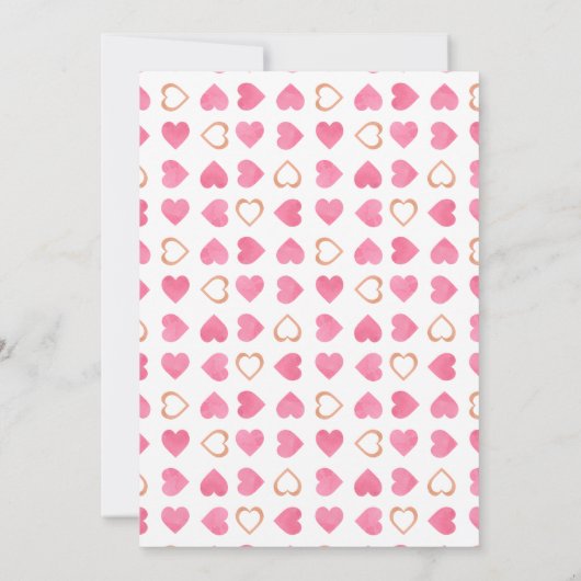 少し甘いバレンタインピンクの車の赤ちゃんシャワー 招待状 (裏面)