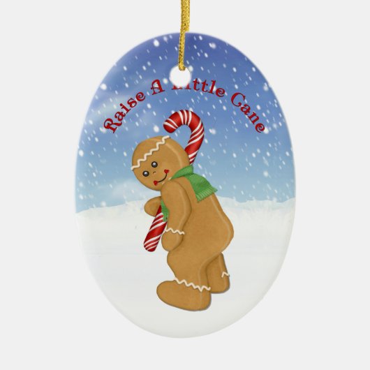 少し甘いユーモアを浮かべる セラミックオーナメント (正面)