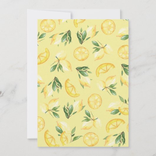 少し甘いレモンベビーシャワー招待状 招待状 (裏面)