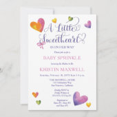 少し甘い人が彼女の道にベビーの振りかける 招待状 (正面)