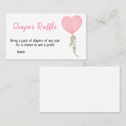 少し甘い人が行く途中おむつラッフル 名刺 (正面/裏面)