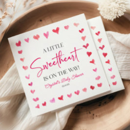 少し甘い赤いピンクのハート赤いシャワー スタンダードランチョンナプキン