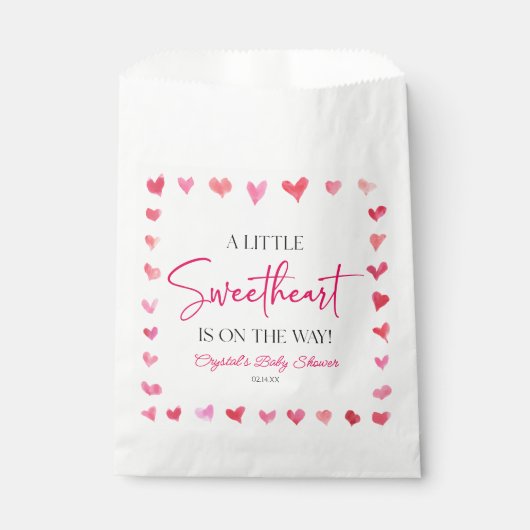 少し甘い赤いピンクのハート赤いシャワー フェイバーバッグ (正面)