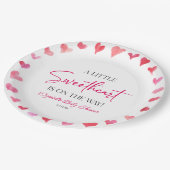 少し甘い赤いピンクのハート赤いシャワー ペーパープレート (アングル)