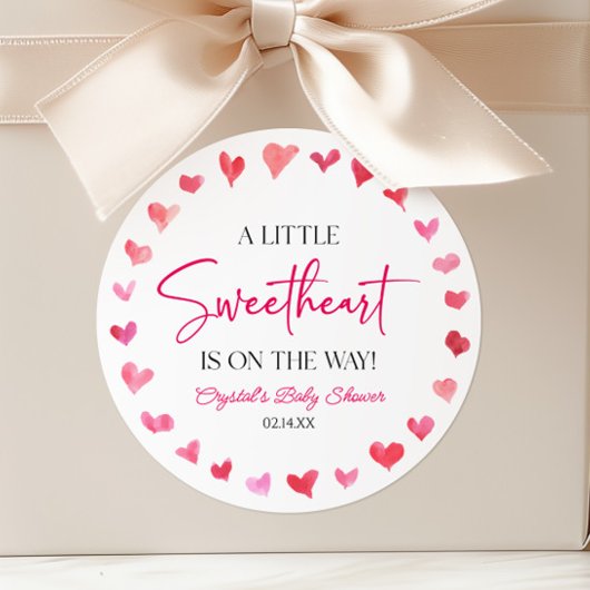 少し甘い赤いピンクのハート赤いシャワー ラウンドシール