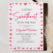 少し甘い赤いピンクのハート赤いシャワー 招待状