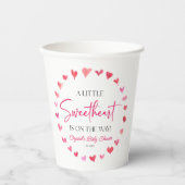 少し甘い赤いピンクのハート赤いシャワー 紙コップ (正面)