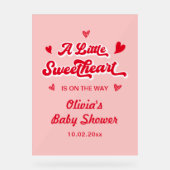 少し甘い赤ピンクのバレンタインデーシャワー アクリルサイン (正面)