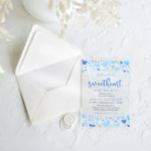 少し甘い青いバレンタインの赤ちゃんシャワー アクリル招待状