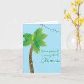 少し砂のクリスマスを過ごす カード (黄色い花)