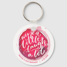 少し笑ってワインを飲む キーホルダー