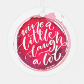 少し笑ってワインを飲む メタルオーナメント (裏面)