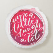 少し笑ってワインを飲む ラウンドクッション (裏面)