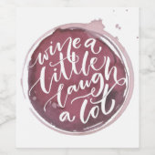 少し笑ってワインを飲む ワインラベル (シングルラベル)