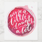 少し笑ってワインを飲む ワインラベル (シングルラベル)