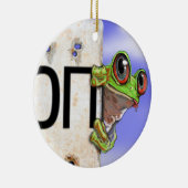 少し緑のアマガエル セラミックオーナメント (右)