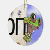 少し緑のアマガエル セラミックオーナメント (左)