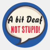 少し耳が聞こえない愚かな難聴の耳 ラウンドシール (正面)