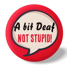 少し耳が聞こえない愚かな難聴の耳 缶バッジ