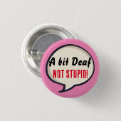 少し耳が聞こえない愚かな難聴の耳 缶バッジ (正面&裏面)