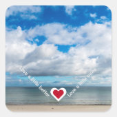 少し良い/より多くのハート回復のスローガンを愛する スクエアシール (正面)