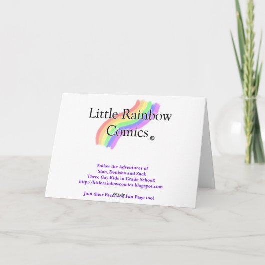 少し虹の漫画: 陽気な休日の挨拶 シーズンカード (裏面)