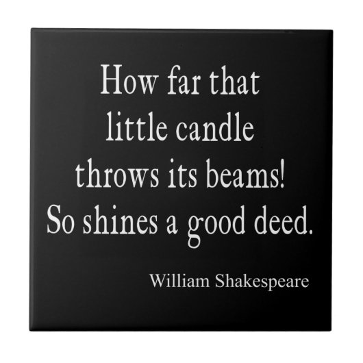 少し蝋燭は行為のシェークスピアのよい引用文を照らします タイル (正面)