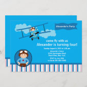 少し試験飛行機の誕生日のパーティの招待状 招待状 (正面/裏面)