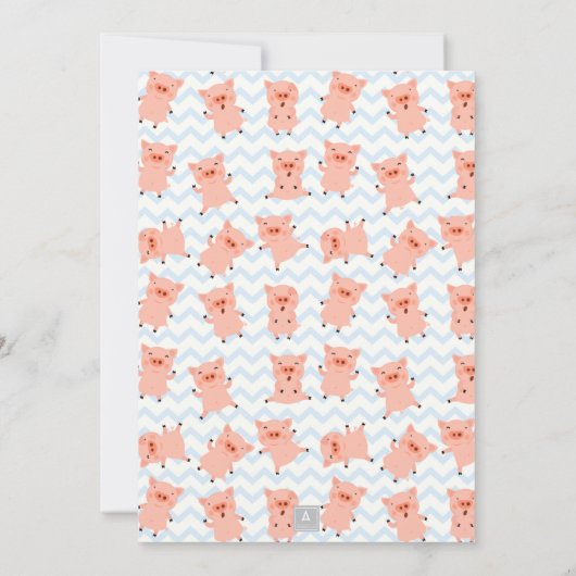 少し豚のような誕生日のパーティの招待状 招待状 (裏面)