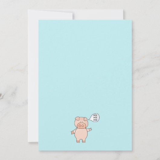 少し豚のような誕生日のパーティの招待状 招待状 (裏面)