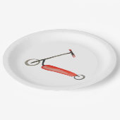 少し赤いスクーターの子供の誕生日 ペーパープレート (アングル)