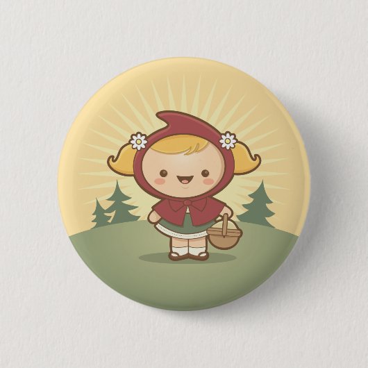 少し赤いボタン 缶バッジ (正面)