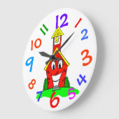 少し赤の学校の家は部屋の柱時計をからかいます ラージ壁時計 (傾斜)