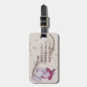 少し踊りのバレリーナ象の荷物のラベル ラゲッジタグ (正面縦)