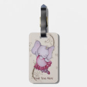 少し踊りのバレリーナ象の荷物のラベル ラゲッジタグ (裏面縦)