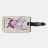 少し踊りのバレリーナ象の荷物のラベル ラゲッジタグ (裏面横)