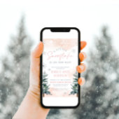 少し雪の結晶が途中のシャワー招待状 招待状