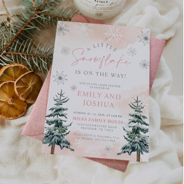 少し雪の結晶が途中のシャワー招待状 招待状