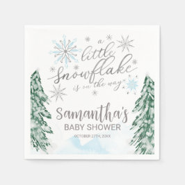 少し雪の結晶の冬の赤ちゃんシャワー スタンダードカクテルナプキン