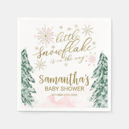 少し雪の結晶の冬の赤ちゃんシャワー スタンダードカクテルナプキン