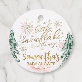 少し雪の結晶の冬の赤ちゃんシャワー フェイバータグ