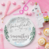 少し雪の結晶の冬の赤ちゃんシャワー ペーパープレート (パーティー)