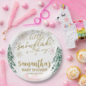 少し雪の結晶の冬の赤ちゃんシャワー ペーパープレート (パーティー)