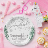 少し雪の結晶の冬の赤ちゃんシャワー ペーパープレート (パーティー)