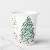 少し雪の結晶の冬の赤ちゃんシャワー 紙コップ (左)