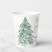 少し雪の結晶の冬の赤ちゃんシャワー 紙コップ (右)