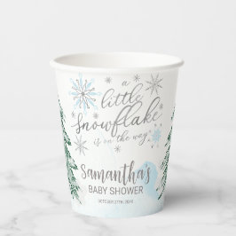 少し雪の結晶の冬の赤ちゃんシャワー 紙コップ