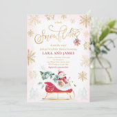 少し雪片がベビーシャワーの途中にある 招待状 (スタンド正面)