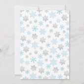 少し雪片、冬のONEderlandの最初誕生日 招待状 (裏面)